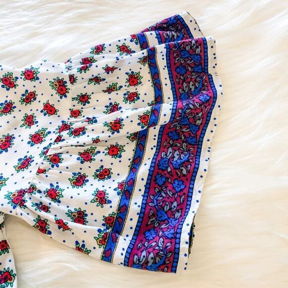 Altar'd State Floral Red White & Blue Tunic Dress Size Small - Picture 6 of 7